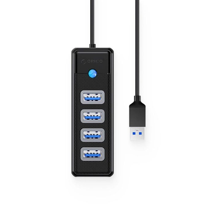 USB šakotuvas Orico 4x USB-A 3.0 juodas