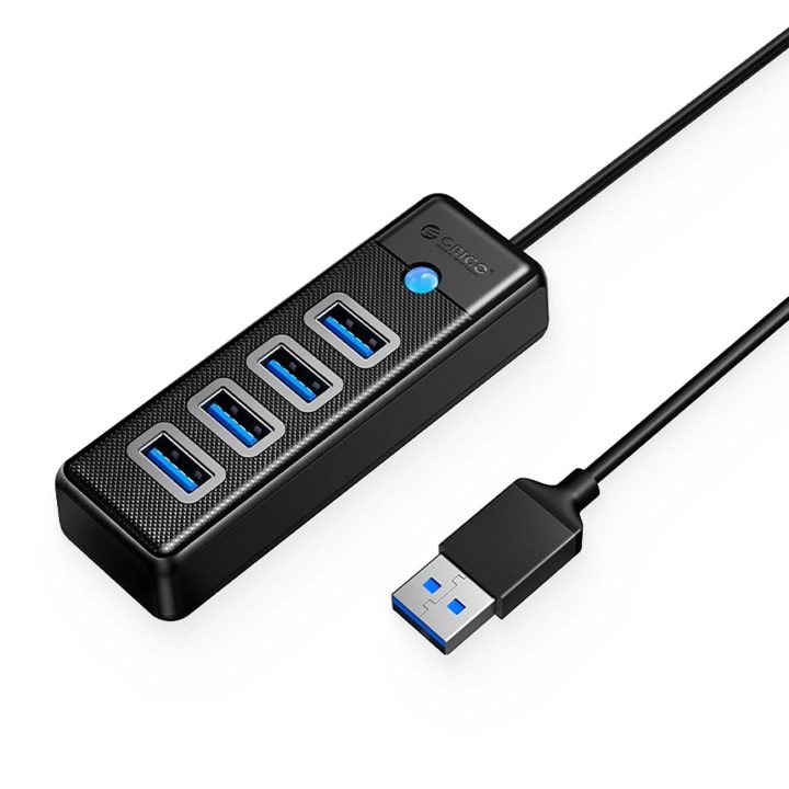 USB šakotuvas Orico 4x USB-A 3.0 juodas