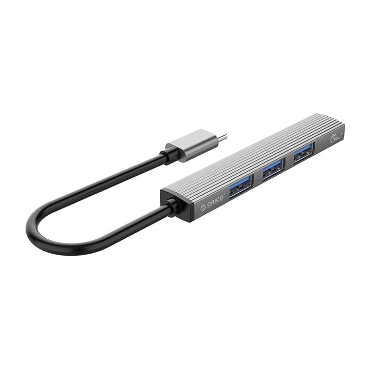 USB-C šakotuvas su 4 USB-A jungtimis – pilkas