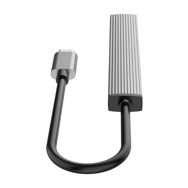 USB-C šakotuvas su 4 USB-A jungtimis – pilkas
