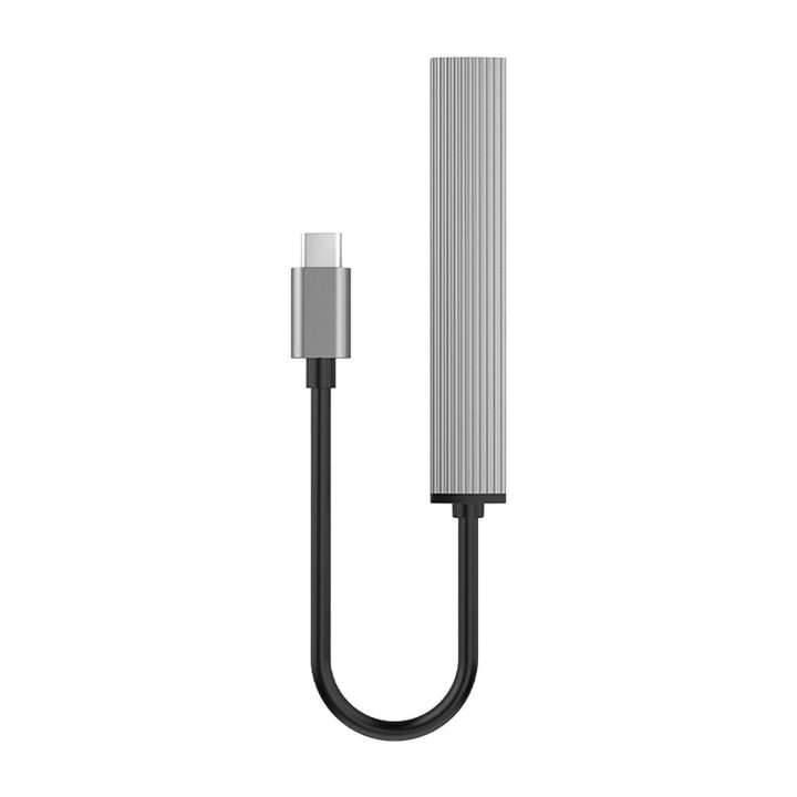 USB-C šakotuvas su 4 USB-A jungtimis – pilkas