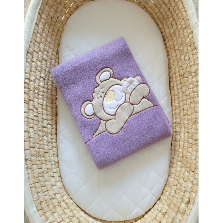 Kūdikio vilnos pledas Teddy Bear Barnaba alyvinis