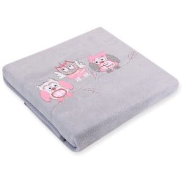 Fleecinis pledas su pelėdomis, pilkas