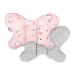 Dviejų pusių amortizuojantis pagalvėlė Butterfly“ – rožinė/pilka