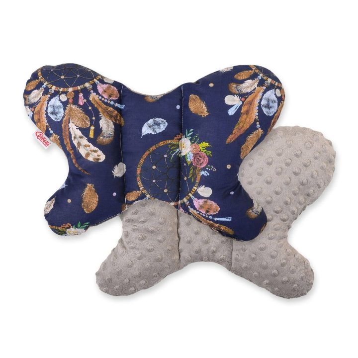 Dvipusė amortizuojanti pagalvėlė BUTTERFLY – tamsiai mėlyna/pilka ruda