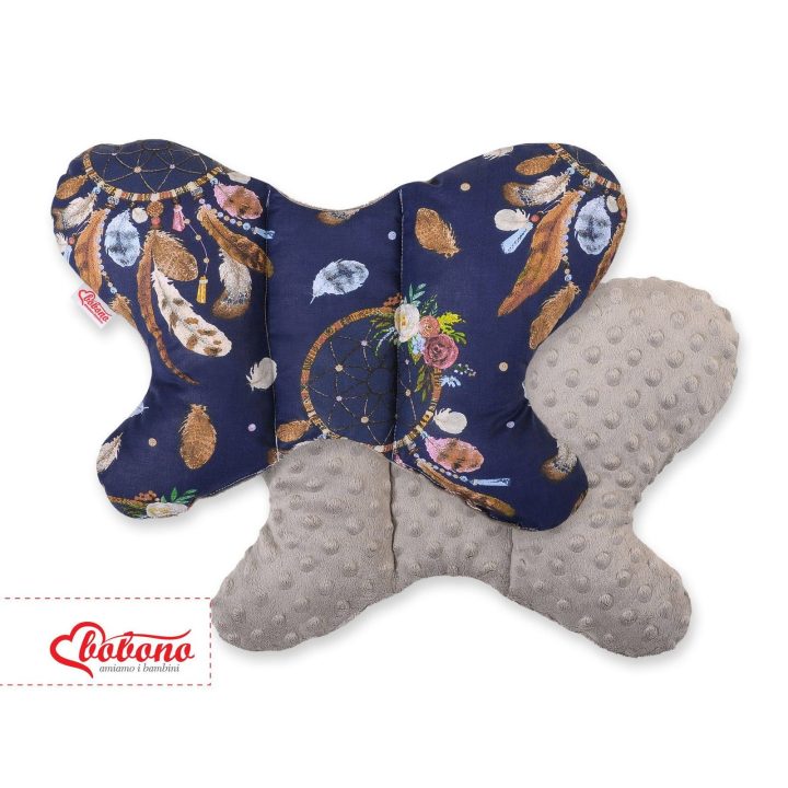 Dvipusė amortizuojanti pagalvėlė BUTTERFLY – tamsiai mėlyna/pilka ruda