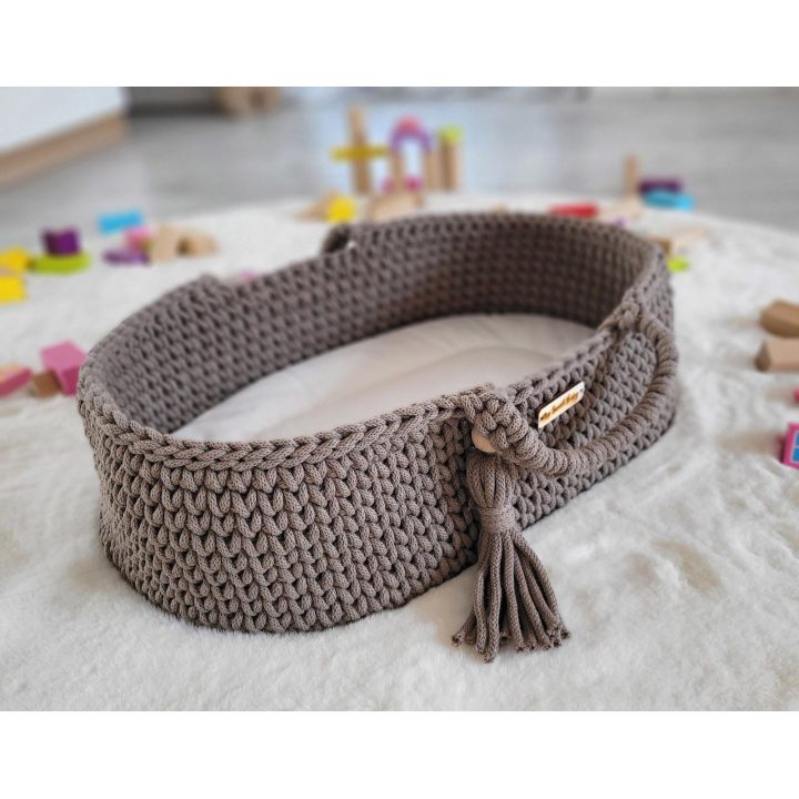 Lėlių nešynė boho stiliaus, medvilninė, mocca spalvos