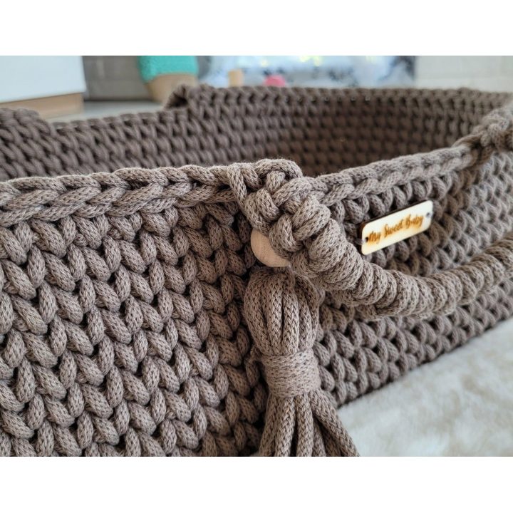 Lėlių nešynė boho stiliaus, medvilninė, mocca spalvos