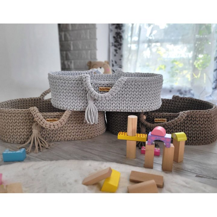 Lėlių nešynė boho stiliaus, medvilninė, mocca spalvos
