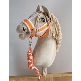 Hobbyhorse kantaras ir pavadys, neoninis oranžinis / baltas