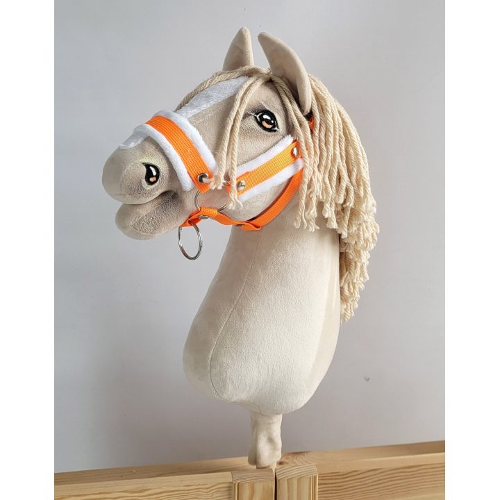 Hobbyhorse kantaras ir pavadys, neoninis oranžinis / baltas