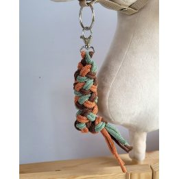 Pavadėlis hobi arkliukui, dvigubas, pistacijų/rudos/terakotos