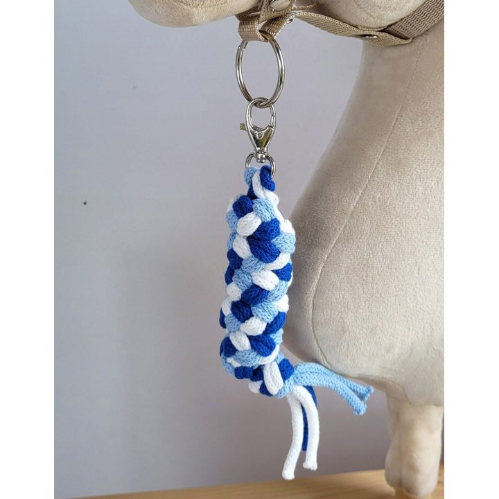 Pavadėlis hobi arkliukui dvigubas – mėlynas/baltas