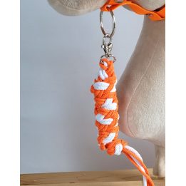 Pavadėlis hobi arkliukui, neoninės oranžinės ir baltos spalvos