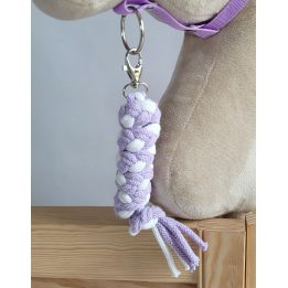 Pavadėlis hobi arkliukui, dviguba virvė, baltas-violetinis