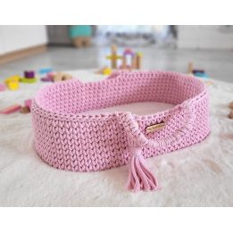 Lėlių nešynė boho stiliaus, medvilninė, rožinė