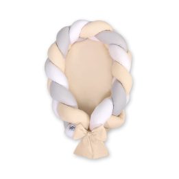 Pintas kūdikio lizdelis 2 in 1 – balta/pilka/smėlio