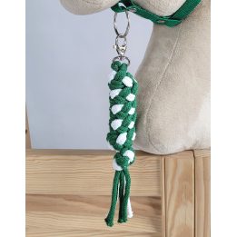 Pavadėlis hobi arkliukui, baltai žalias, pintas virvėmis