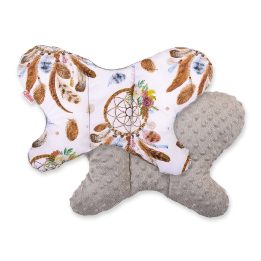 Dviejų pusių amortizuojanti pagalvėlė Butterfly“ – balta su sapnų gaudyklėmis
