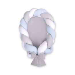 Pintas kūdikio lizdelis 2 in 1 – balta/pilka/mėlyna