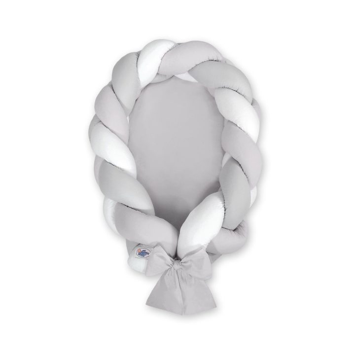 Pintas kūdikio lizdelis 2 in 1 – baltas/pilkas