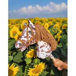 Medinis žirgas su kotu – rudas leopardinis su ruda karčia