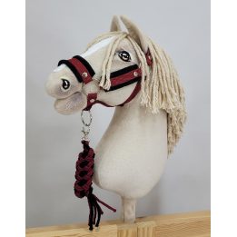 Hobby horsing kantaras ir pavadys – juoda ir burgundiška