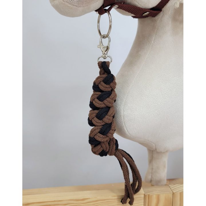 Pavadėlis hobi arkliukui iš dvigubos virvės – juoda/ruda