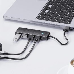 USB šakotuvas 4 lizdų 3.0 juodas