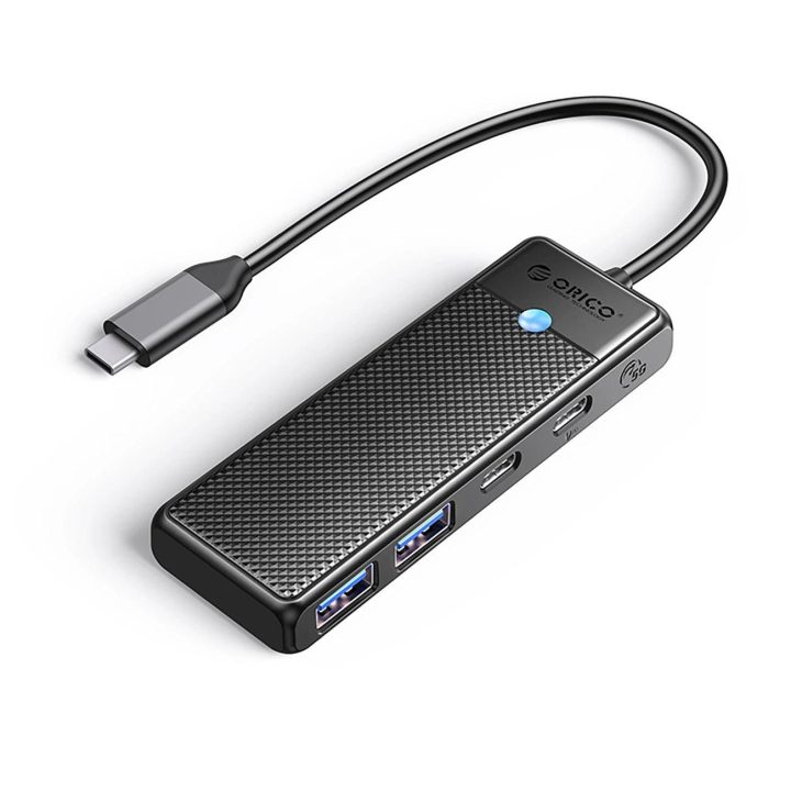 USB-C šakotuvas Orico 2x USB-A 3.0 + 2x USB-C 3.0 juodas