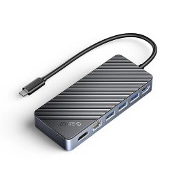 USB-C dokas su M.2 lizdu, HDMI ir Ethernet, juodas