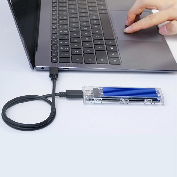 Išorinis M.2 NVMe SSD dėklas USB-C 10 Gb/s mėlynas