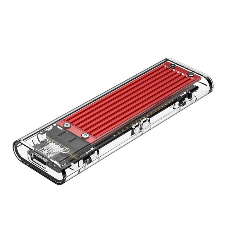 Išorinis SSD diskų dėklas USB-C 10 Gb/s raudonas