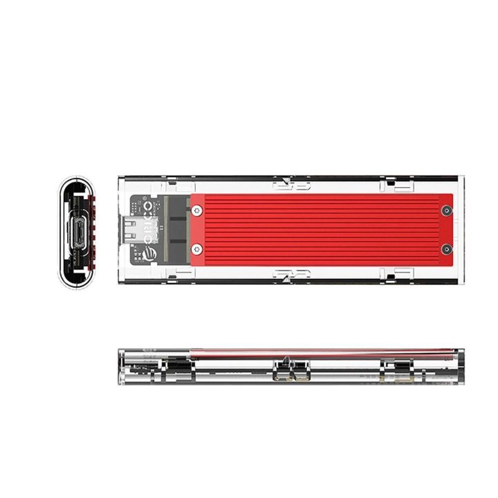 Išorinis SSD diskų dėklas USB-C 10 Gb/s raudonas