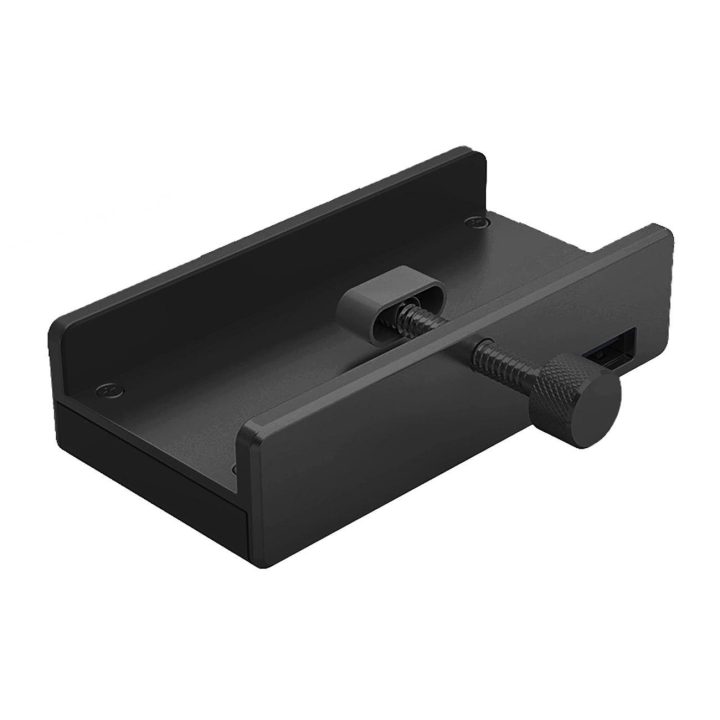 USB šakotuvas su laikikliu, 4x USB-A 3.0, juodas