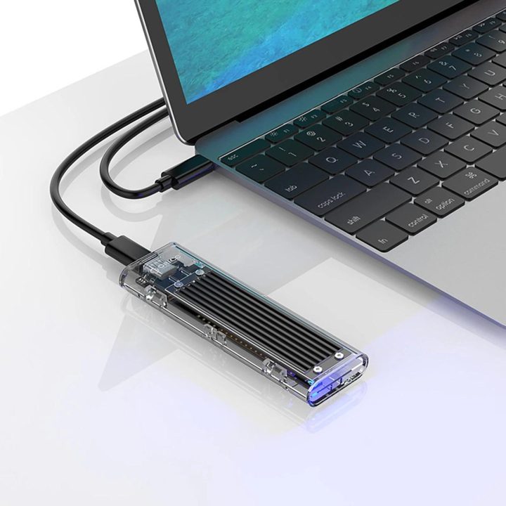 Išorinis SSD dėklas M.2 NVMe į USB-C 10Gb/s – juodas