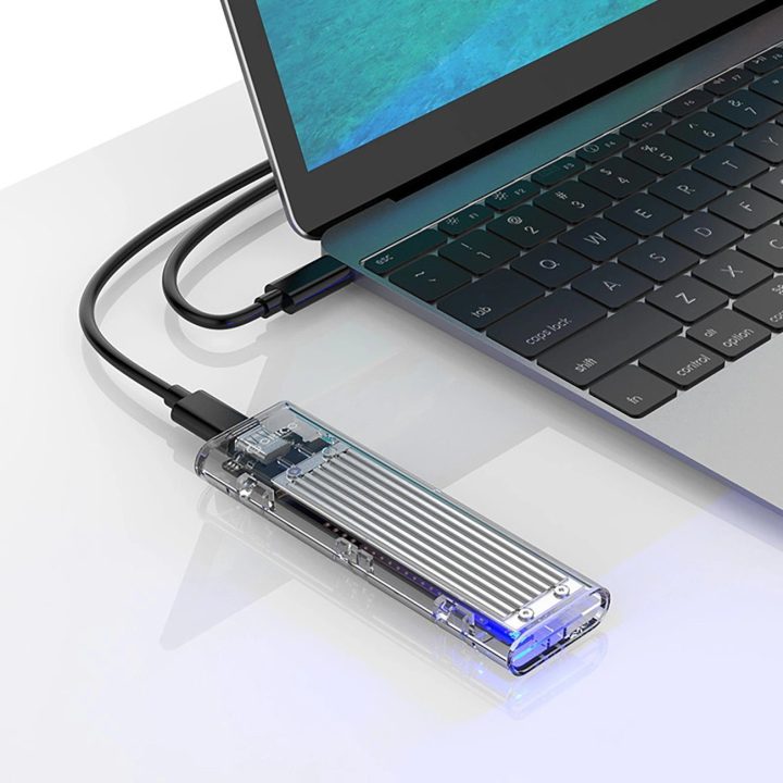 Išorinis SSD diskų dėklas USB-C 10 Gb/s pilkas