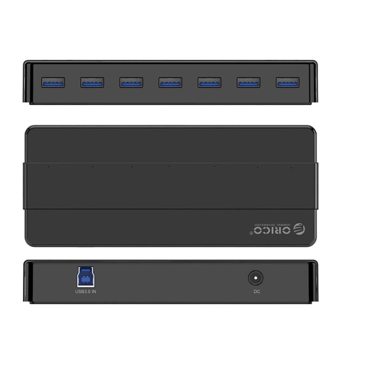 USB šakotuvas 7 lizdų 3.0 juodas