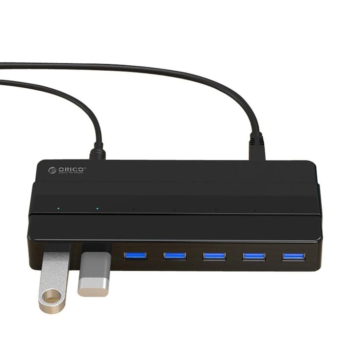 USB šakotuvas 7 lizdų 3.0 juodas