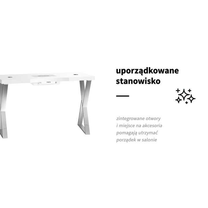 Kosmetinis manikiūro stalas su dulkių surinkėju MOMO 04-SL
