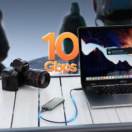 Išorinė sustiprinta SSD dėžutė Orico M.2 NVMe/SATA USB-C pilka/žalia