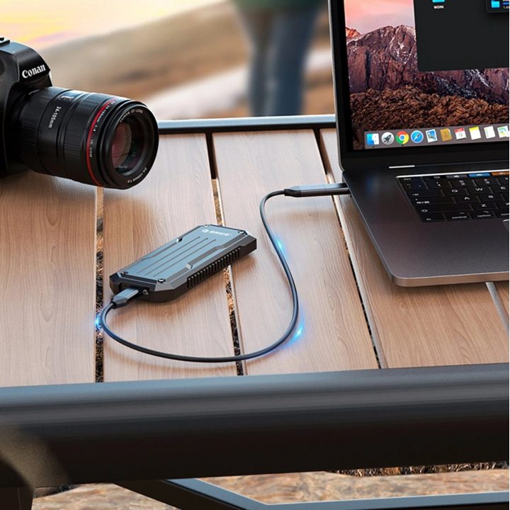 Išorinis SSD diskų dėklas USB-C 3.2 pilkas