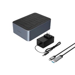 HDD/SSD stotelė 4 diskams su klonavimo funkcija – pilka