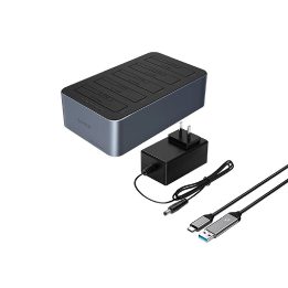 HDD/SSD stotelė 5 diskams su klonavimo funkcija – pilka