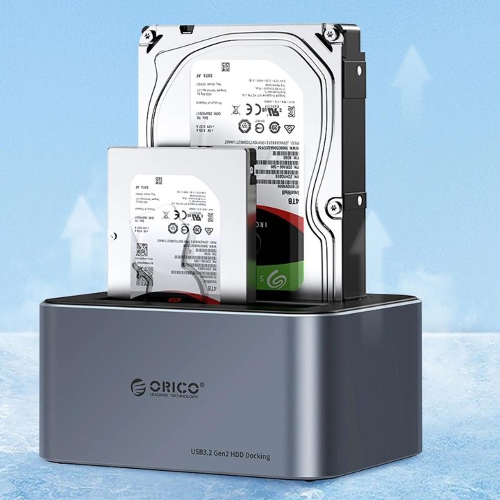 HDD/SSD stotelė 5 diskams su klonavimo funkcija – pilka