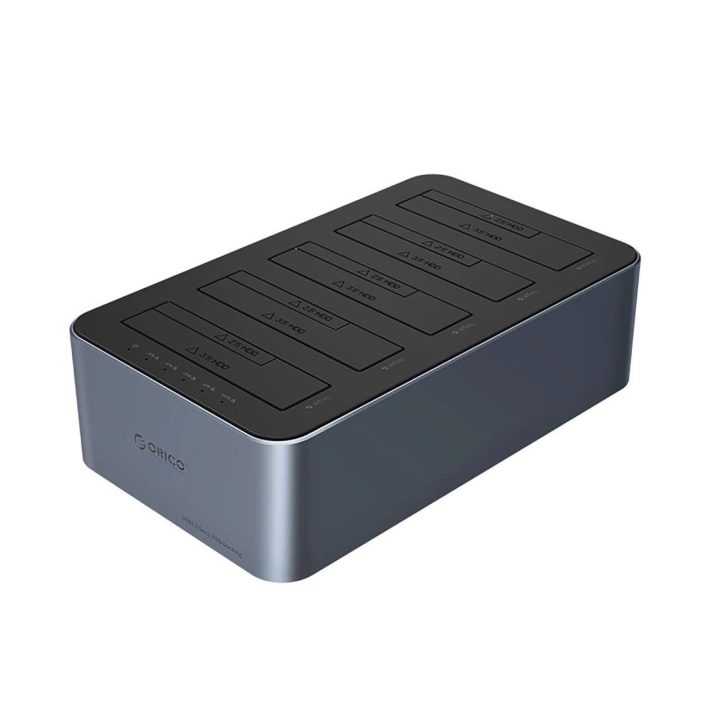 HDD/SSD stotelė 5 diskams su klonavimo funkcija – pilka
