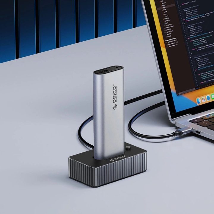 Dokavimo stotis M.2 NVMe/SATA diskams – pilka