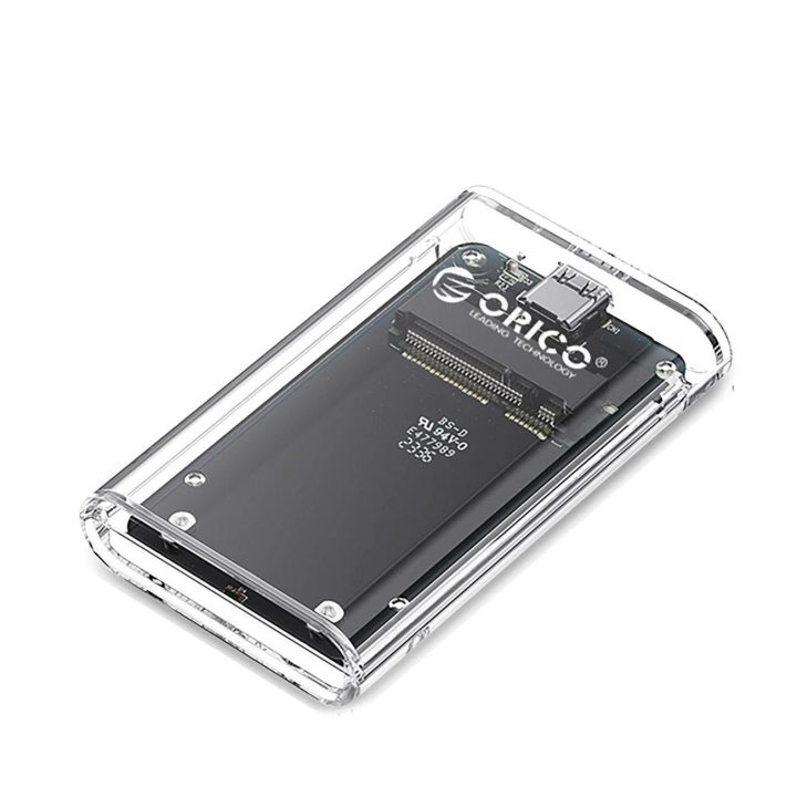 Išorinis permatomas mSATA SSD dėklas USB-C 3.2 5Gb/s