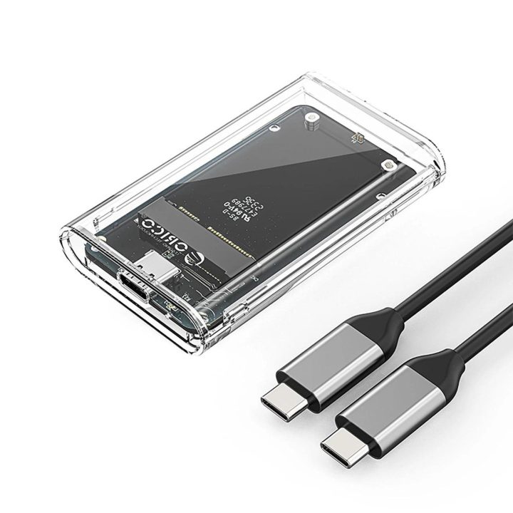 Išorinis permatomas mSATA SSD dėklas USB-C 3.2 5Gb/s