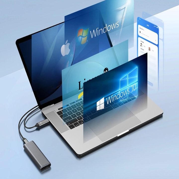 Išorinis SSD diskas M.2 NVMe USB-C 3.2 pilkas